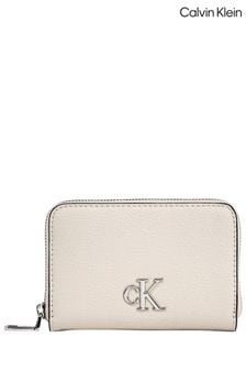 Calvin Klein Minimal Monogram White Wallet (Q85673) | $111