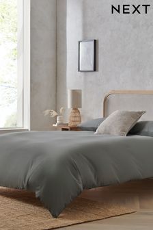 Grey 144 Thread Count 100% Cotton Duvet Cover and Pillowcase Set (Q85785) | kr179 - kr391