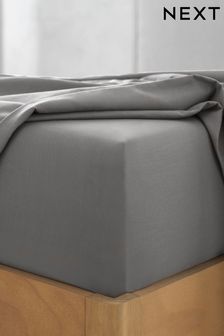 Grey 144 Thread Count 100% Cotton Deep Fitted Sheet (Q85786) | €12 - €20
