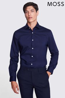 MOSS Blue Slim Stretch Shirt (Q85808) | 223 SAR
