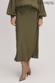 Florere Satin Midi Skirt (Q85828) | $352