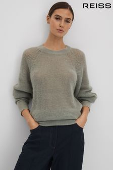 Sivozelena - Reiss pulover z okroglim ovratnikom Reiss Mae (Q85832) | €169