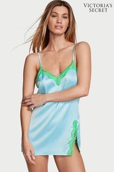 Victoria's Secret Cool Down Blue Satin Slip Dress (Q85893) | €52