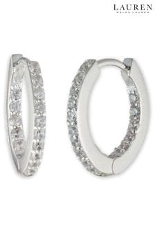 Lauren Ralph Lauren Sterling Silver Cubic Zirconia Huggie Hoops Earrings (Q85953) | €80