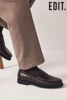 Brown EDIT Penny Loafer Shoes (Q86012) | €50