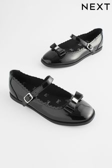 Schwarzes Lackleder - Bow Mary Jane School Shoes (Q86079) | 39 € - 50 €