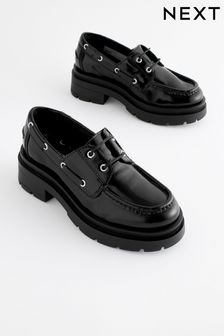 Black Leather Lace Up School Shoes (Q86107) | €45 - €55