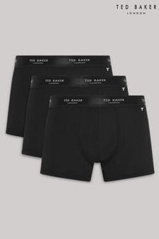 Ted Baker Dark Black Cotton Trunks 3 Pack (Q86146) | $92