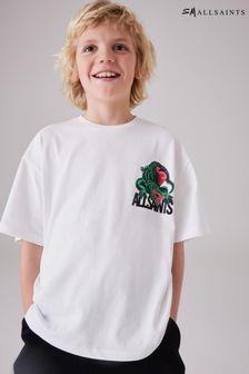 White/Gator - Smallsaints Boys Graphic Oversized Crew T-shirt (Q86180) | kr460 - kr490