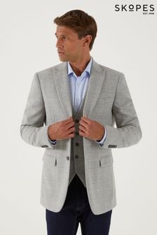 Skopes Clayton Ecru Neutral Check Tailored Fit Jacket (Q86183) | OMR67