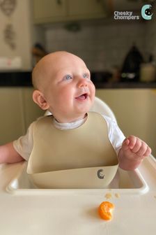 Cheeky Chompers Cheeky Chompers Natural Silicone Baby Feeding Bibs 2 Pack
