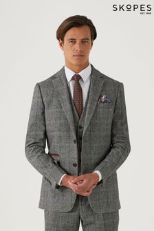 Skopes Rowan Grey Tailored Fit Suit Jacket (Q86218) | SGD 261