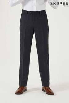 Skopes Aiken Navy Blue Check Tailored Fit Suit Trousers (Q86224) | 366 QAR