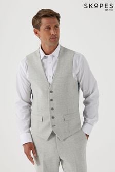 Skopes Adwell Ecru Grey Check Suit Waistcoat (Q86236) | SGD 126