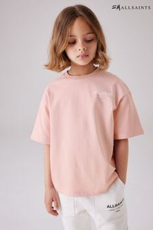 smALLSAINTS Light Pink Girls Oversized Underground Crew 100% Cotton T-Shirt (Q86244) | $38 - $45