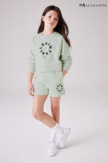 smALLSAINTS Light Green Girls Tierra Sweatshirt and Sweat Short Set (Q86278) | 242 SAR - 268 SAR