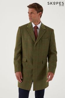 Skopes Oswin Green Herringbone Check Coat