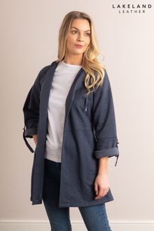 Lakeland Leather Blue Chloe Hooded Fleece Jersey Jacket
