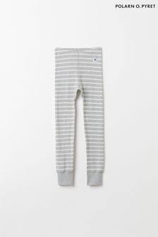 Polarn O. Pyret Grey Organic Cotton Striped Leggings (Q86479) | SGD 43