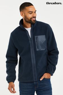 Bluză din fleece cu fermoar întreg și blană sintetică model borg Threadbare (Q86547) | 179 LEI