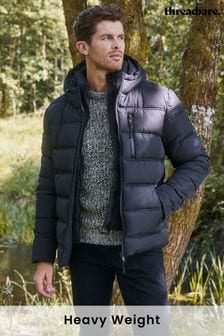 Threadbare Black Hooded Puffer Jacket (Q86576) | $94