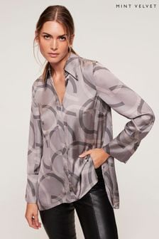 Mint Velvet Natural Print Satin Shirt (Q87023) | €51