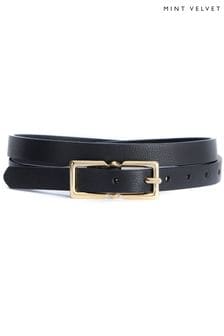 Mint Velvet Black Leather Skinny Belt (Q87056) | ₪ 226