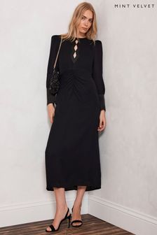 Mint Velvet Black Key Hole Midi Dress (Q87062) | €110