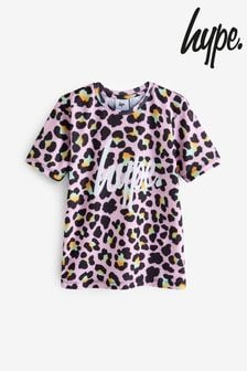 Hype Mädchen T-Shirt mit Leopardenmuster, Mehrfarbig (Q87216) | 31 €