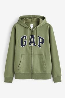 Gap Green Logo Zip Up Hoodie (Q87225) | LEI 269