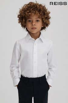 Reiss White Remote 3-9 yrs Slim Fit Cotton Shirt (Q87400) | $50