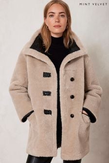 Пальто из меха с воротником-хомутом Mint Velvet (Q87533) | €125