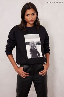 Mint Velvet Black Brigitte Sweatshirt (Q87534) | kr1 260