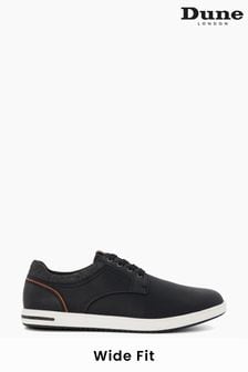 Dune London Black Wide Fit Trip Collar Embossed Plims Trainers (Q87546) | SGD 145