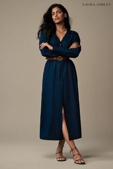 Laura Ashley Navy Midaxi Shirt Dress (Q87660) | OMR30