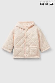 Benetton Girls Pink Quilted Coat