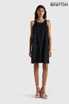Benetton Girls Mini Linen Black Dress