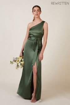 Rewritten Green Porto One Shoulder Bridesmaid Dress