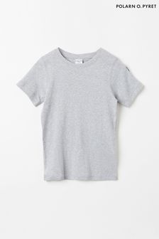 Polarn O. Pyret Graues Kurzarm-T-Shirt aus Bio-Baumwolle (Q87968) | 22 €