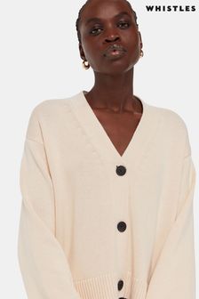 Whistles Nina Button Front White Cardigan (Q88060) | kr1,285