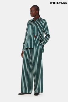 Whistles Green Alex Printed Stripe Pyjamas (Q88070) | €131