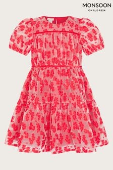 Monsoon Red Floral Texture Dress (Q88230) | €57 - €65