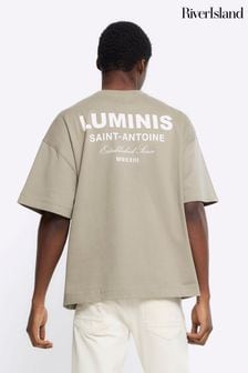 River Island Green Regular Fit Luminis T-Shirt (Q88298) | $40
