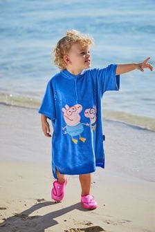 JoJo Maman Bébé Bright Peppa Pig Towelling Hooded Poncho (Q88314) | €44