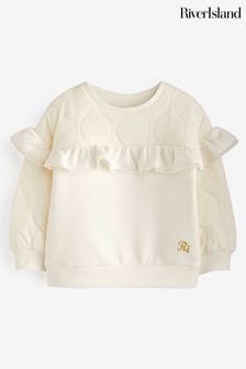 River Island Cream Girls Quilted Sweatshirt (Q88322) | AED71