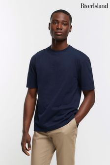 River Island Blue Regular Fit T-Shirt (Q88334) | OMR5