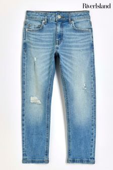 River Island Blue Boys Denim Mid Wash Jeans (Q88344) | KRW38,400 - KRW55,500