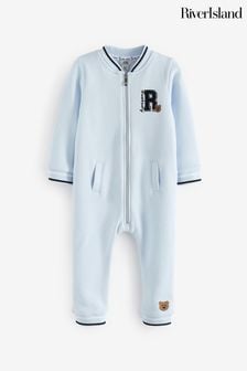 River Island Blue Baby Boys  Bear All In One (Q88405) | 155 SAR