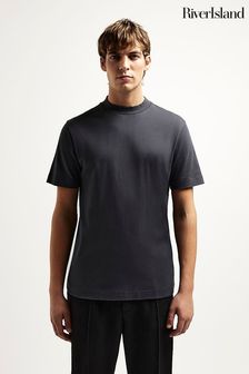 River Island Grey Studio Slim Fit T-Shirt (Q88422) | NT$700