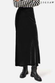 Jigsaw Black Velvet Maxi Skirt (Q88494) | AED915